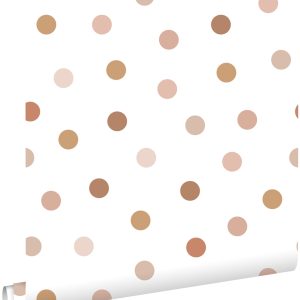 ESTAhome behang stippen terracotta en wit – 53 cm x 10.05 m – 139349 ESTAhome behang stippen terracotta en wit – 53 cm x 10.05 m – 139349
