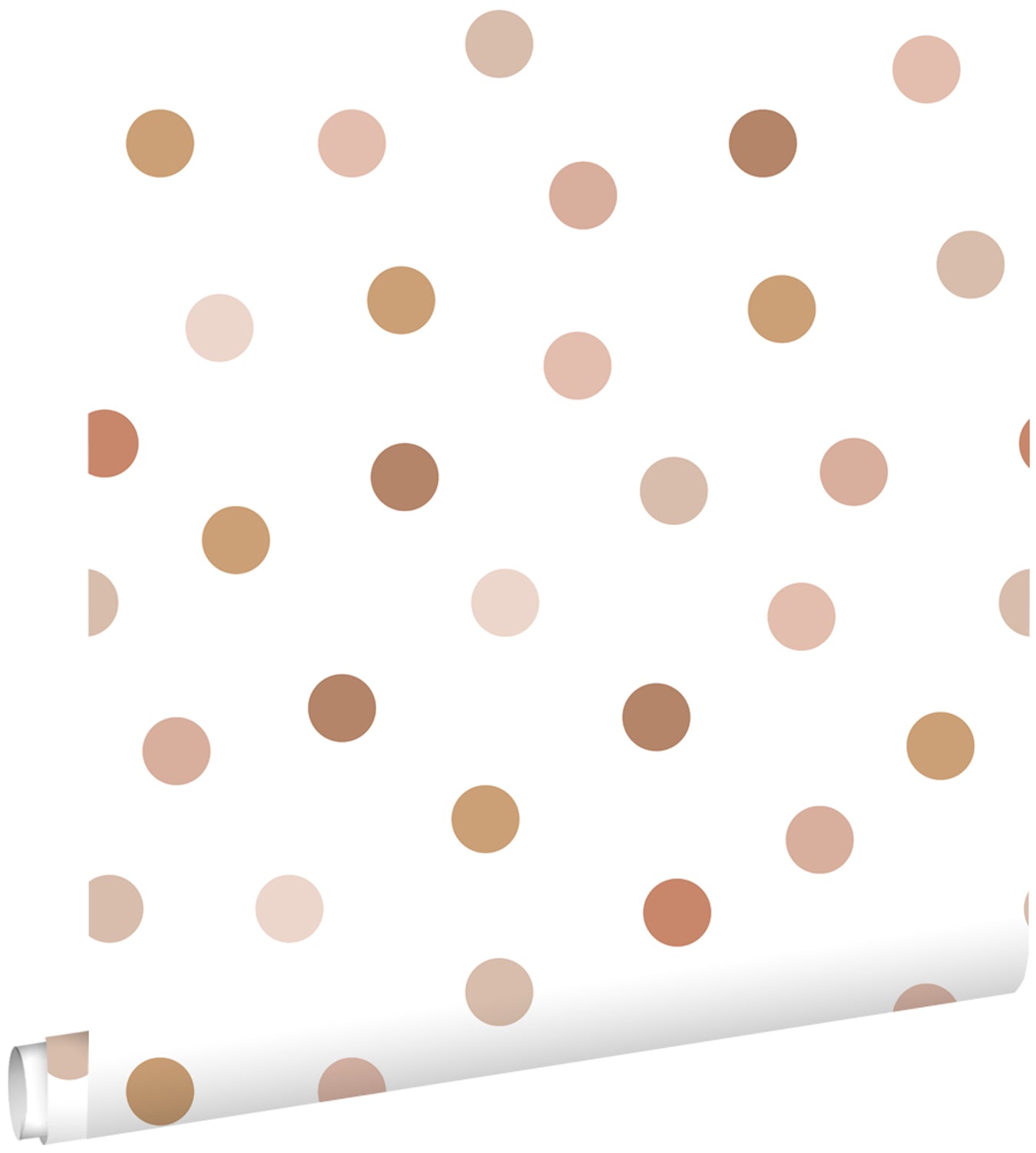 ESTAhome behang stippen terracotta en wit - 53 cm x 10.05 m - 139349