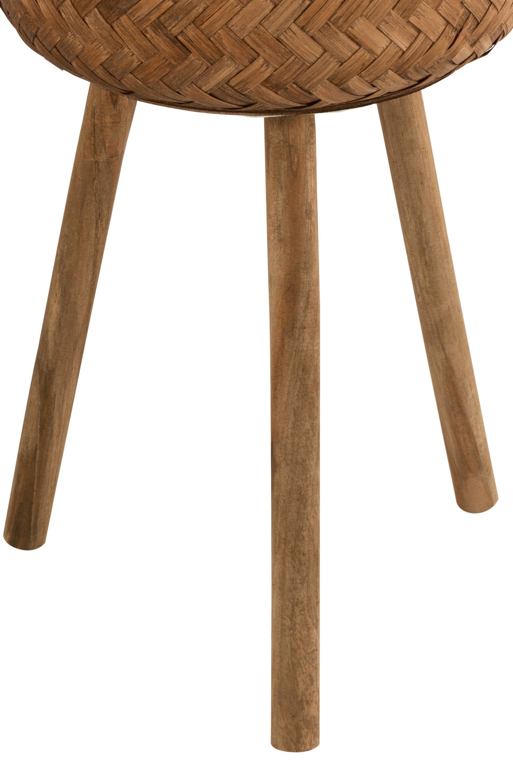 J-Line bloempot Drie Poten - bamboe/kunststof - naturel - 3 stuks - Ø