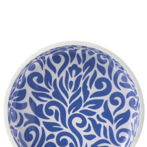 J-Line kom Bloemen – hout – blauw/wit J-Line kom Bloemen – hout – blauw/wit