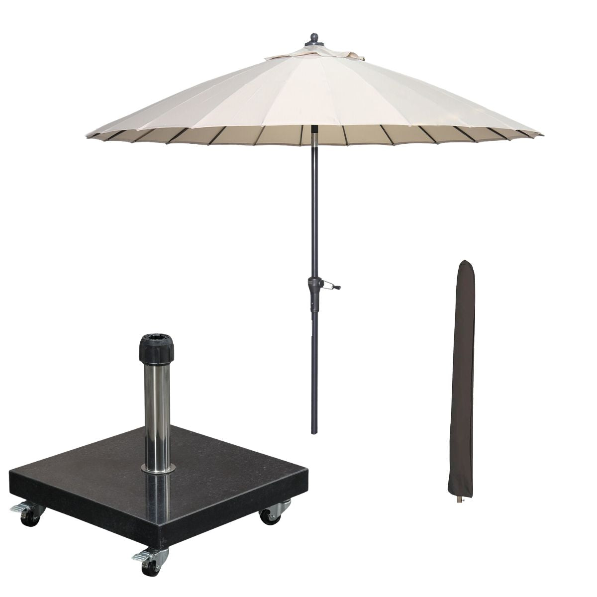 Garden Impressions stokparasol Manilla ecru Ø250 cm met Eureka voet en