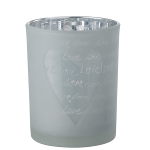 J-Line windlicht Love – glas – wit – medium J-Line windlicht Love – glas – wit – medium