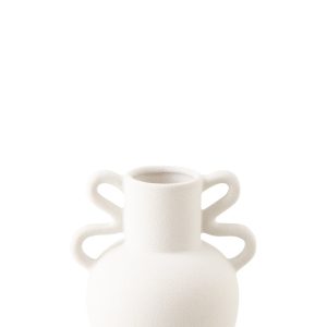 J-Line vaas 2 Handvatten – steengoed – wit – small