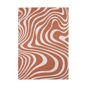Interieur05 Buitenkleed Swirl Rechthoek – Roest – Dubbelzijdig – 240 x
