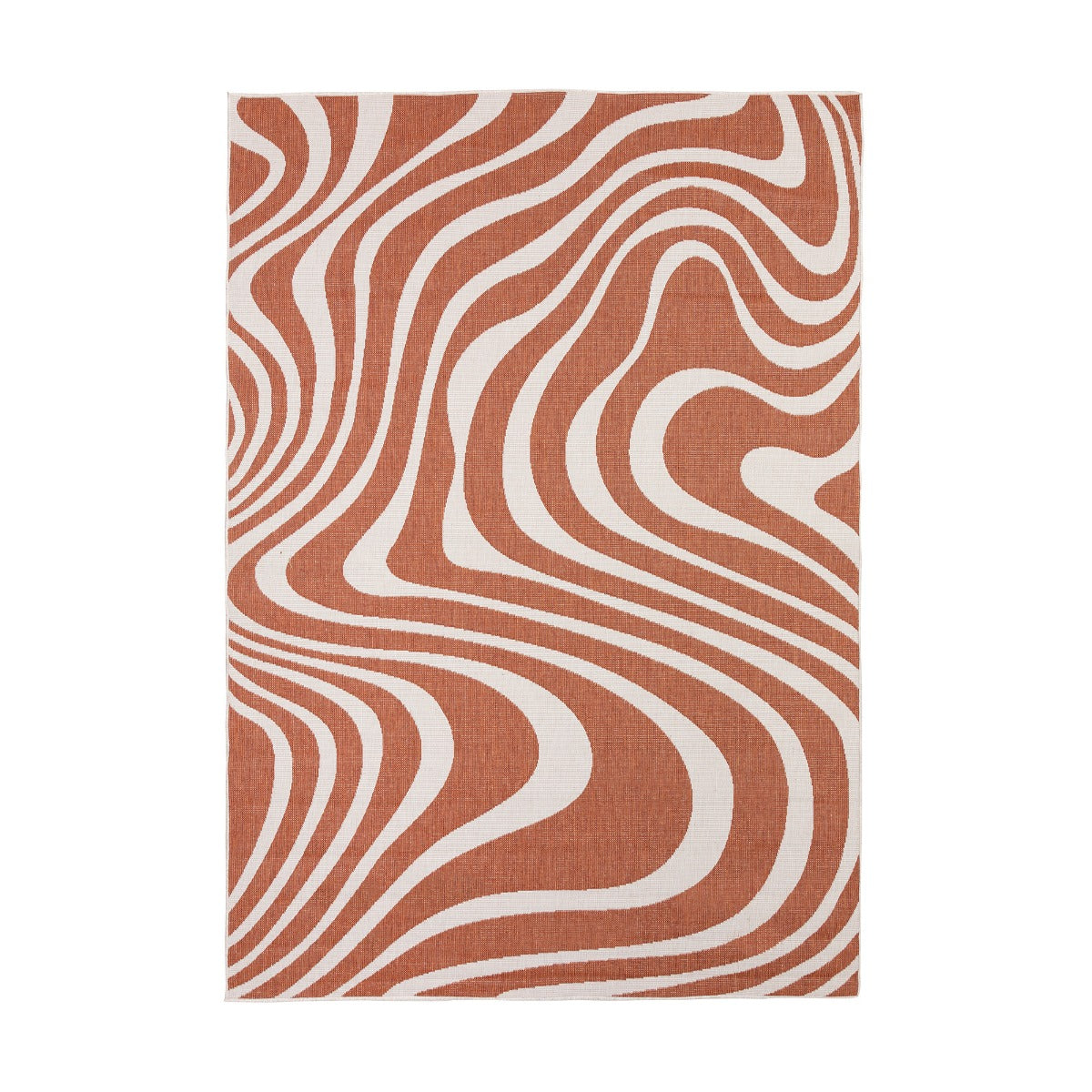 Interieur05 Buitenkleed Swirl Rechthoek - Roest - Dubbelzijdig - 240 x