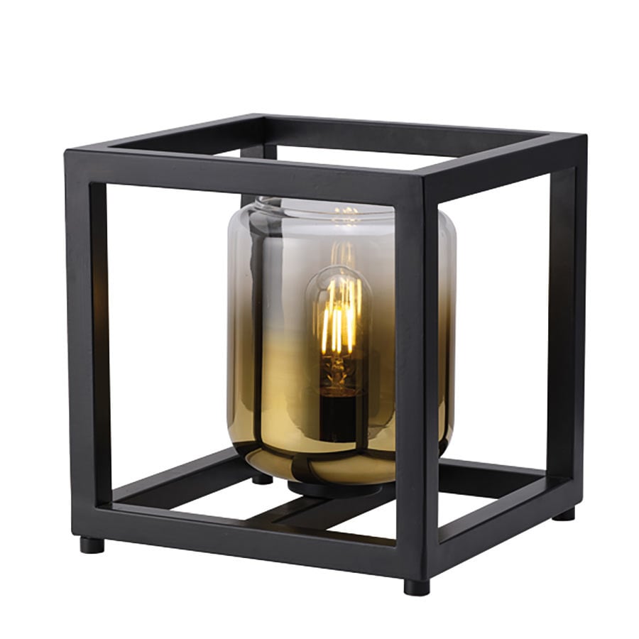 Freelight tafellamp Dentro - 1 lichts - 25.5 x 26 cm - zwart goud
