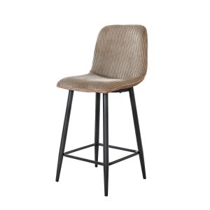 Giga Meubel Barstoel Rib Rock – Zand Ribstof – Zithoogte 67cm – Set va Giga Meubel Barstoel Rib Rock – Zand Ribstof – Zithoogte 67cm – Set va