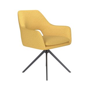 Housecraft Living Mos Eetkamerstoel Draaibaar Metaal Okergeel