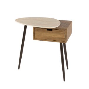 Giga Meubel Nachtkastje Travino Links – Hout/Travertin – 60x35x60cm Giga Meubel Nachtkastje Travino Links – Hout/Travertin – 60x35x60cm