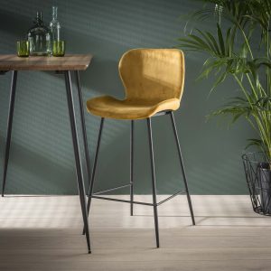 Giga Meubel Barstoel Velvet – Goud – Set van 4 Giga Meubel Barstoel Velvet – Goud – Set van 4