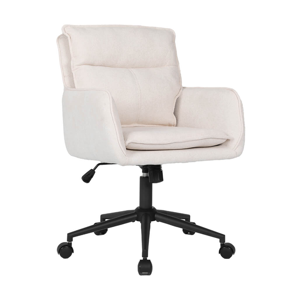 HOME DELUXE bureaustoel CORA geweven stof beige - in hoogte verstelbaa