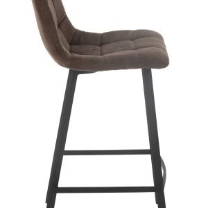 J-Line barstoel Kent – metaal/polyester – bruin