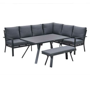 Garden Impressions lounge dining set Senja mystic grey – 4-delig – rec