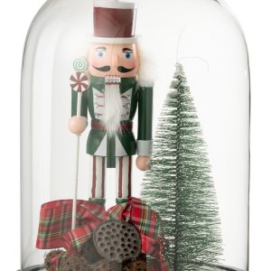 J-Line Decoratieve stolp Notenkraker – glas – rood/groen – large