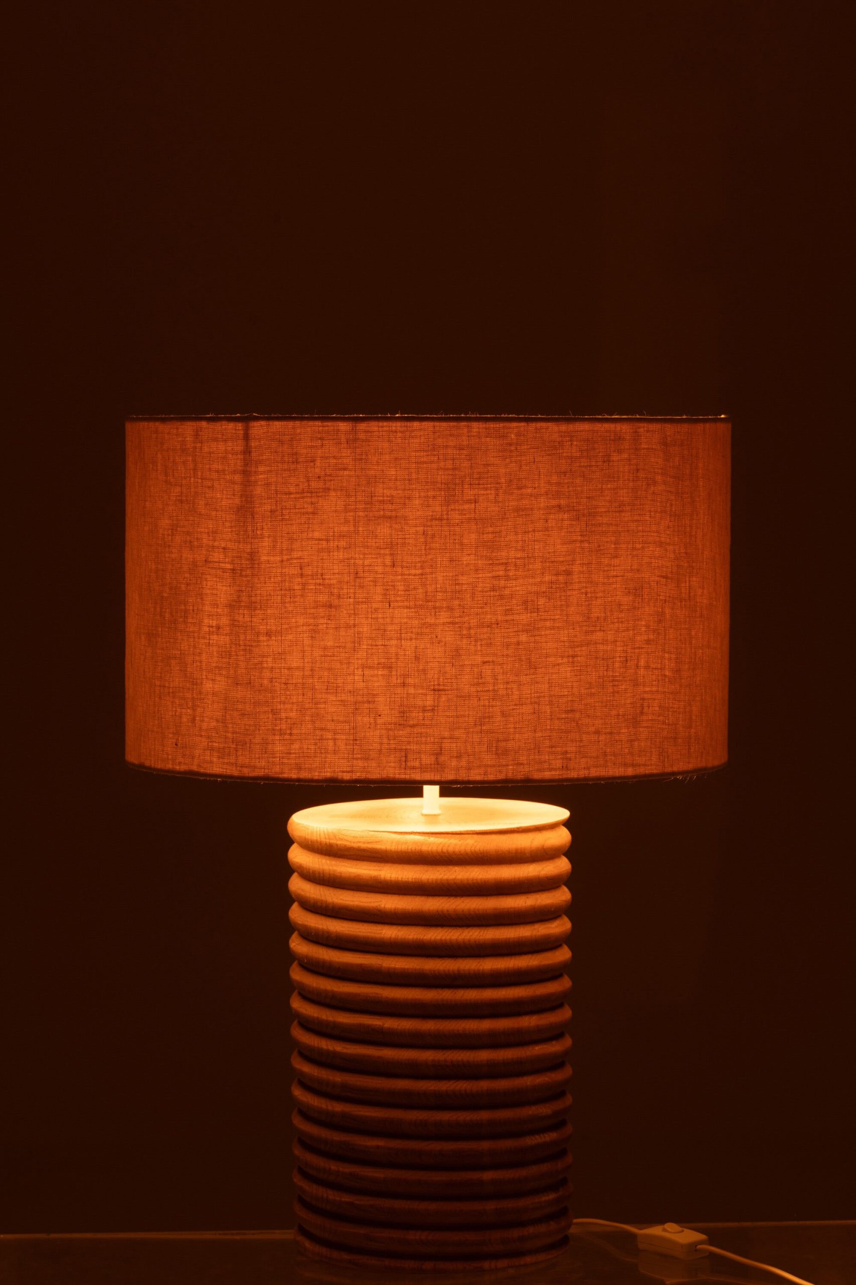 J-Line lamp Schroefdraad Wijd - hout - naturel/grijs