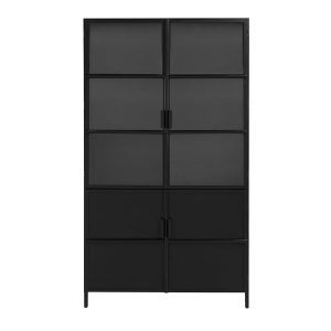 Giga Meubel Vitrinekast Tygo – Zwart Metaal – 120x40x210cm Giga Meubel Vitrinekast Tygo – Zwart Metaal – 120x40x210cm