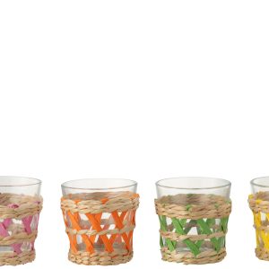 J-Line glas Geweven – glas – mix – small – 4 stuks J-Line glas Geweven – glas – mix – small – 4 stuks