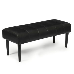 Furnhouse bankje Athea – Zwart – Leer – 50x120x48 Furnhouse bankje Athea – Zwart – Leer – 50x120x48