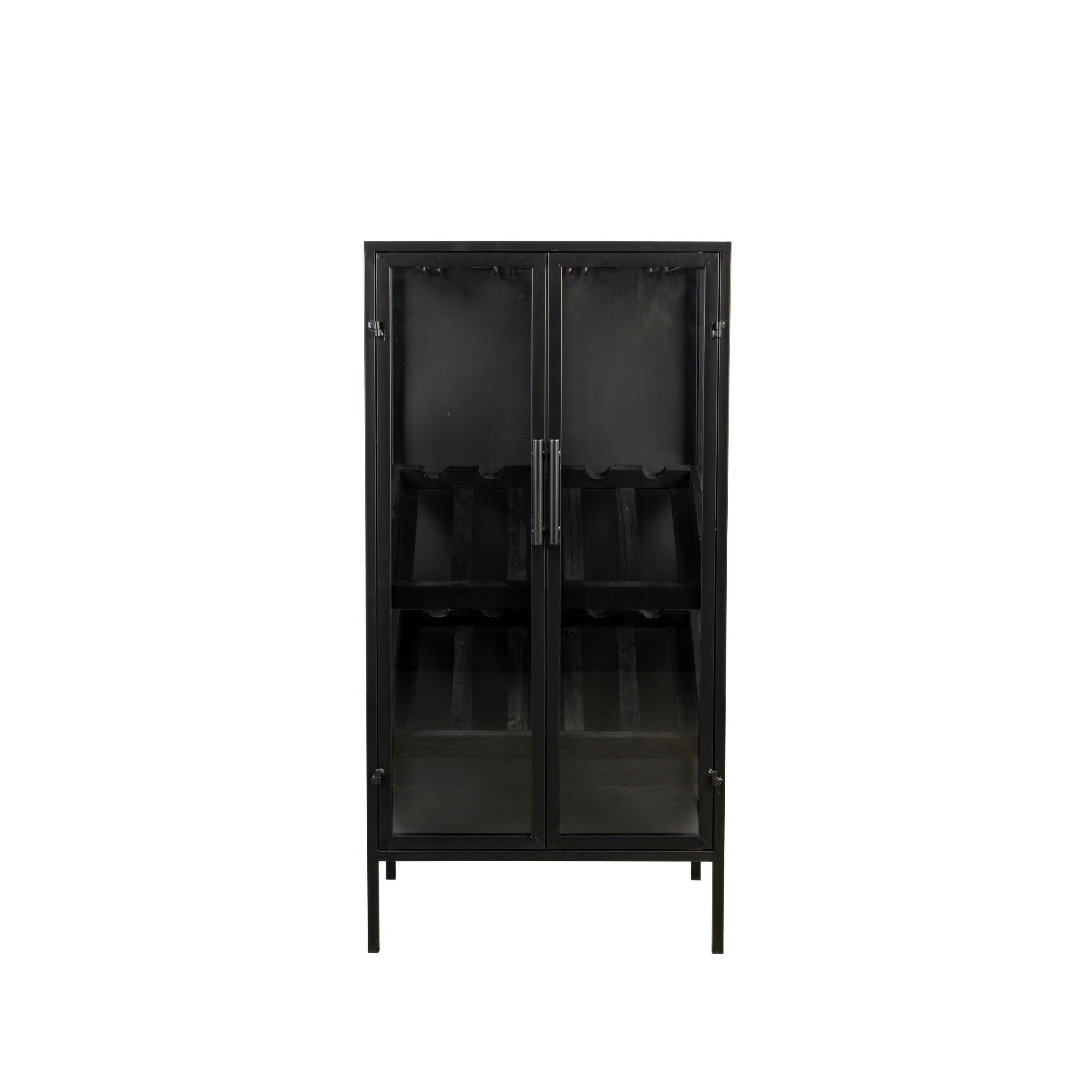 Housecraft Living Rob Wijnkast/ Drankkast/ Barkast Hoog Hout Metaal Zw