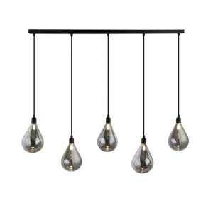HOME DELUXE Hanglamp van glas CELIA Grijs – 5-lamps HOME DELUXE Hanglamp van glas CELIA Grijs – 5-lamps