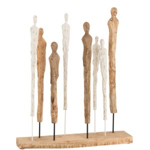 J-Line decoratie Figuren 8 Dun – hout/aluminium – wit/naturel J-Line decoratie Figuren 8 Dun – hout/aluminium – wit/naturel