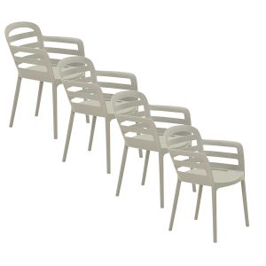 Garden Impressions tuinstoel Mira zand kleurig – 4 stuks