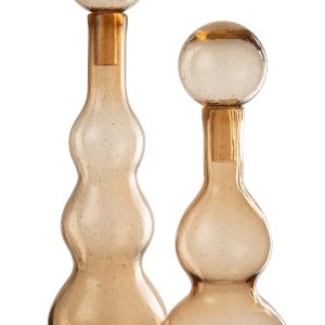 J-Line decoratie fles + stop Carol – glas – caramel – large J-Line decoratie fles + stop Carol – glas – caramel – large