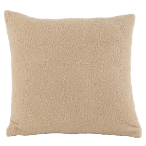 J-Line kussen Teddy Bouclé – polyester – donkerbeige