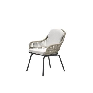 Triton dining fauteuil – carbon black – rope donker zand – desert sand