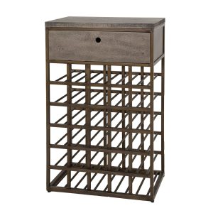 Giga Meubel Wijnkast Ferro – Brons Metaal – 54x35x85cm Giga Meubel Wijnkast Ferro – Brons Metaal – 54x35x85cm