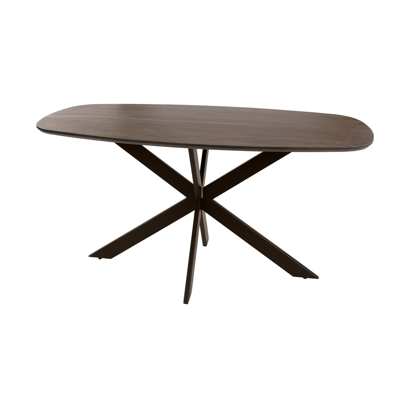 Giga Meubel Eettafel Arhus Solid - Deens Ovaal Bruin Hout - 150x90x77c