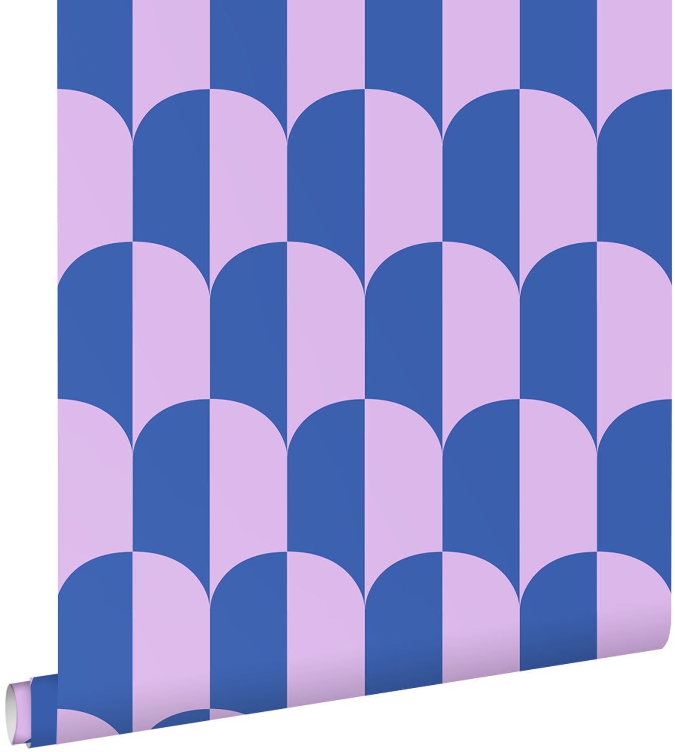 ESTAhome behang art deco bogen lila paars en koningsblauw - 53 cm x 10