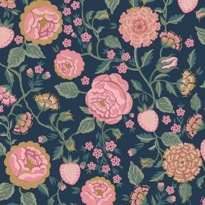 Cath Kidston Vliesbehang – Strawberry Garden Navy Cath Kidston Vliesbehang – Strawberry Garden Navy