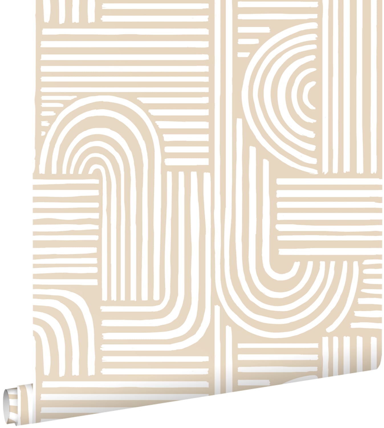 ESTAhome behang grafisch 3D motief zand beige - 53 cm x 10.05 m - 1399