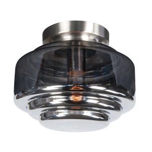 Highlight plafondlamp Deco – 1 lichts – 24 x 19.5 cm – mat chroom rook
