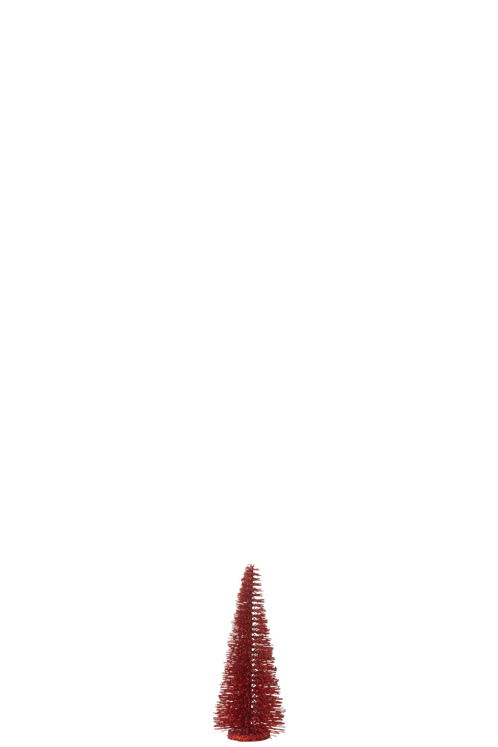 J-Line decoratie Kerstboom Glitter - kunststof - rood - small