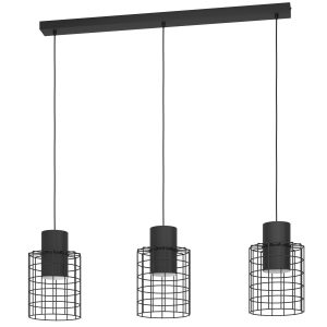 EGLO hanglamp Milligan – e27 – industrieel – 103 cm – zwart/wit