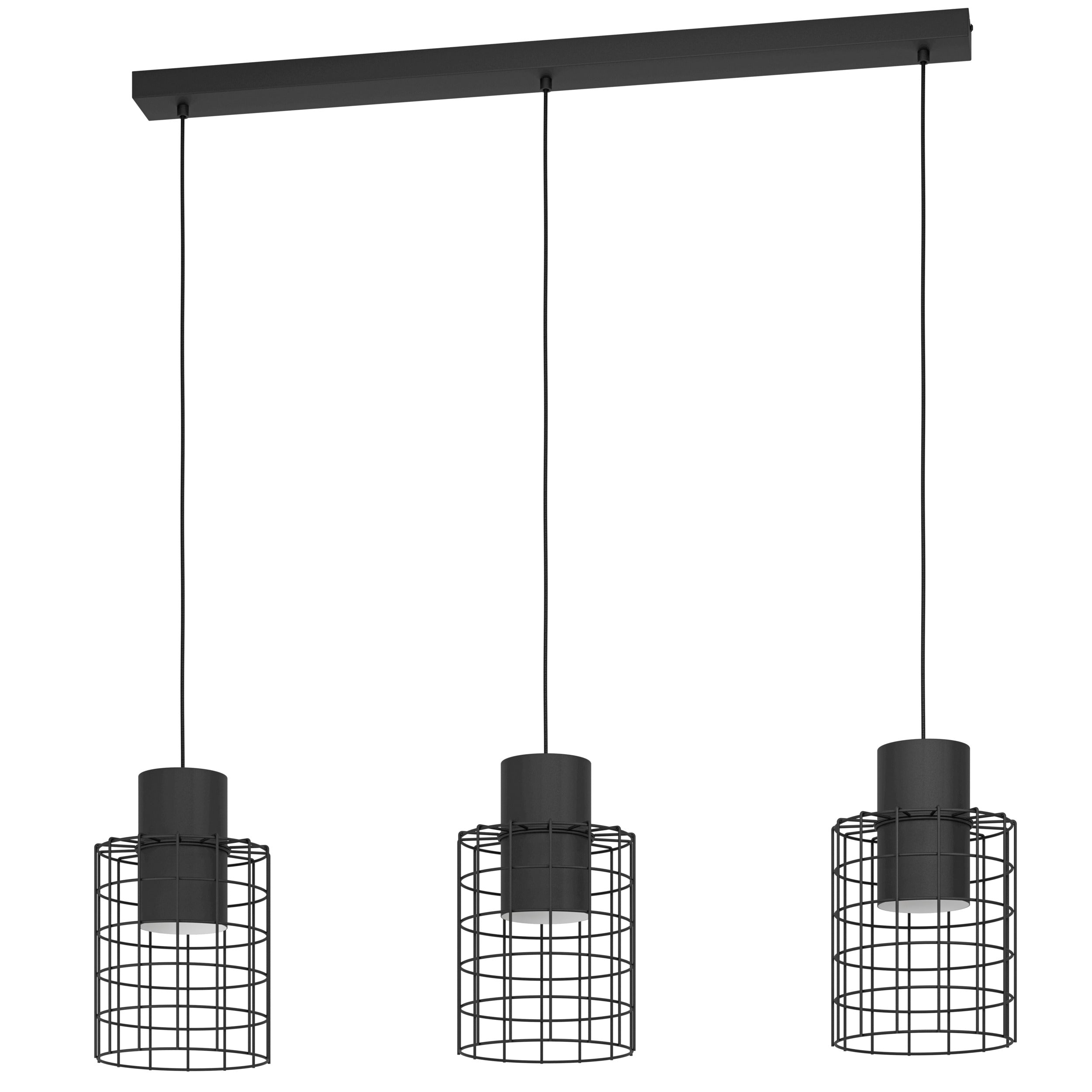 EGLO hanglamp Milligan - e27 - industrieel - 103 cm - zwart/wit